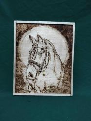 At, ahşap yakma tablo