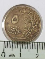 1341 (1925) BRONZ 5 KURUŞ OSMANLI SON DÖNEM ORİJİNAL 3C1YY1 NADİRDİR