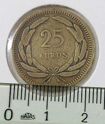 1956 MADENİ PİRİNÇ ORİJİNAL 25 KURUŞ 2CC1VV1 NADİRDİR