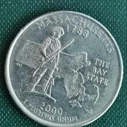 AMERİKA  2000 P    25 CENT  ÇEYREK DOLAR  HATIRA 50 Eyalet Çeyreklikleri - Massachusetts