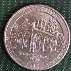 AMERİKA  2016  D    25 CENT  ÇEYREK DOLAR   HATIRA Güzel Amerika Çeyrekleri - Harpers Ferry