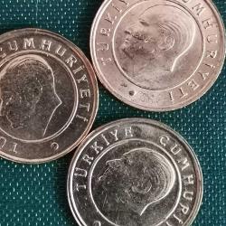 TÜRKİYE   2013 -14 -15- 17 - 18  1   KURUŞ  ÇİL  5 ADET LOT