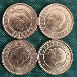 TÜRKİYE   2017   1 KURUŞ  ÇİL  4 ADET LOT