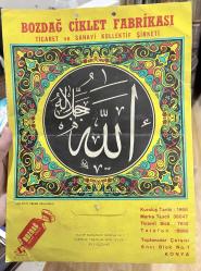 Bozdağ Ciklet Fabrikası Takvim Kartonu 1966 Konya