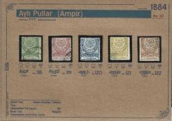 1884 Aylı Pullar Ampir İsfila 118-122 Damgalı Tam Seri