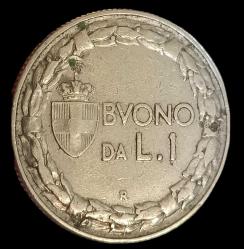 İtalya 1922 R 1 Lire 8gr