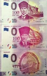 SAMSUN 0 EURO, ATATÜRK'ÜN ANKARA'YA GELİŞİ 0 EURO, BOZKURT 0 EURO  3'Lü Lot ilk Bin Numaralar (77)