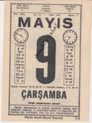 9 Mayıs 1973 /Büyük Saatli Maarif Takvimi