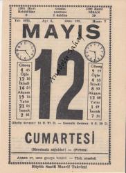 12 Mayıs 1973 /Büyük Saatli Maarif Takvimi
