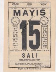 15 Mayıs 1973 /Büyük Saatli Maarif Takvimi