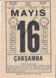 16 Mayıs 1973 /Büyük Saatli Maarif Takvimi