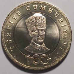 100. Yıl 5tl Cumhuriyetin 100. Yılına Özel Basılan Hatıra Madeni Para