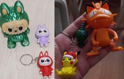 Labubu Pikachu figür oyuncak anahtarlık süs set koleksiyon dekor tasarım hediye reklam promosyon minyatür diorama hobi