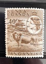 İngiliz sömürgesi Kenya -Uganda-Tanganika-damgalı