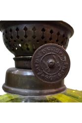 44 cm boyunda Fransız pirinç ve camdan gaz lambası