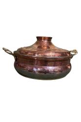 antika bakır dekorluk tencere - 23,5 cm çapında 14 cm boyunda