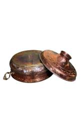 antika bakır dekorluk tencere - 23,5 cm çapında 14 cm boyunda