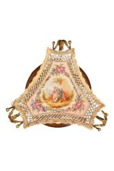 MEISSEN DAMGALI – 19. YÜZYIL AJURLU PORSELEN SUNUMLUK | BRONZ MONTÜRLÜ, EL BOYAMA PASTORAL SAHNE