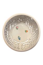 HEREND MACARİSTAN AJUR İŞÇİLİKLİ EL BOYAMASI ÇİLEK KAPAKLI PORSELEN SUNUMLUK – ORİJİNAL