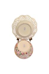 HEREND MACARİSTAN AJUR İŞÇİLİKLİ EL BOYAMASI ÇİLEK KAPAKLI PORSELEN SUNUMLUK – ORİJİNAL