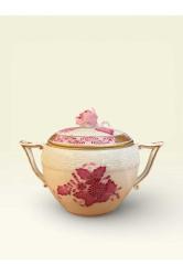 HEREND EL YAPIMI PORSELEN ŞEKERLİK VE KAPAĞI | EL BOYAMA | KOLEKSİYONLUK