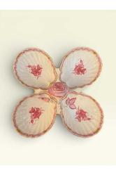 HEREND EL YAPIMI PORSELEN SUNUM TABAĞI 4'LÜ | 29x29x36 CM | EL BOYAMA | KOLEKSİYONLUK