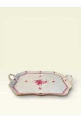 HEREND EL YAPIMI PORSELEN SERVİS TEPSİSİ | 46x30 CM | EL BOYAMA | KENARINDA UFAK KIRIK MECUT