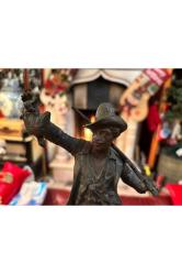 30 cm boyunda bronzdan Avrupa Avcı heykeli