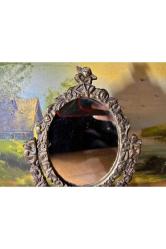 antika Pirinç makyaj aynası 26 cm 16 cm ölçülerinde