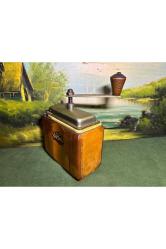 1980 ler alman Geska ahşap kahve değirmeni 13 cm 6,5 cm 19 cm ölçülerinde