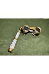 Fransız pirinç üzerine işlemeli opera dürbünü