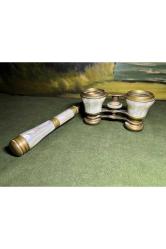 Fransız pirinç üzerine işlemeli opera dürbünü