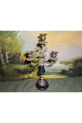 32 cm boyunda antika Avrupa pirinç şamdan