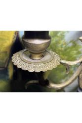 32 cm boyunda antika Avrupa pirinç şamdan