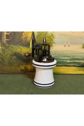 Opalin camlı kahve karabiber değirmeni 18 cm boyunda 9 cm çapında