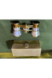 1950'ler isviçre kaplamalı opera Dürbünü orijinal kutusunda 10 cm 5 cm 3,5 cm ölçülerinde