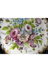 Limoges el boyaması büyük boy porselen küllük 19 cm 19 cm 4,5 cm ölçülerinde