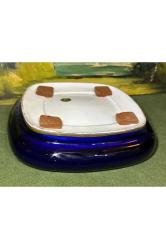 Limoges el boyaması büyük boy porselen küllük 19 cm 19 cm 4,5 cm ölçülerinde