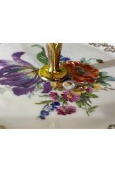 Limoges el boyaması porselen sunum tabağı 24,5 cm çapında