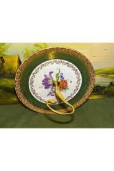 Limoges el boyaması porselen sunum tabağı 24,5 cm çapında