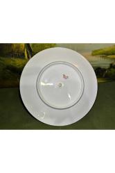 Limoges el boyaması porselen sunum tabağı 24,5 cm çapında