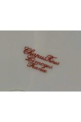 Limoges el boyaması porselen sunum tabağı 24,5 cm çapında