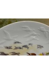 1995 rosenthal limitli üretim el boyama gofreli duvar tabağı 21 cm çapında