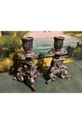 12,5 cm boylarında bir çift Avrupa pirinç şamdan