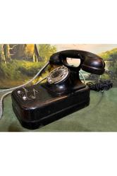 Siemen halske antika çevirmeli metal telefon