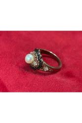 zuchtperle inci li gümüş yüzük