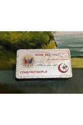 regie des tabacs constantinople Osmanlı devlet Armalı teneke tütün kutusu 14,5 cm 8 cm 4 cm ölçüler
