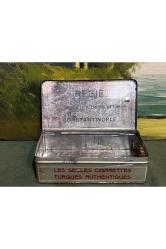 regie des tabacs constantinople Osmanlı devlet Armalı teneke tütün kutusu 14,5 cm 8 cm 4 cm ölçüler