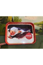 Eskilerden coca cola teneke tepsi 27,5 cm 21 cm 2,5 cm ölçülerinde