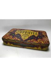 1930lar Turmac Teneke Tütün Kutusu 12 cm x 7,5 cm  x 2 cm